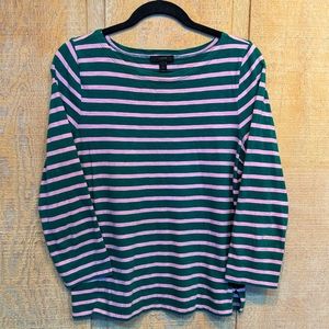 J Crew 3/4 Sleeve Colorful Striped Tee